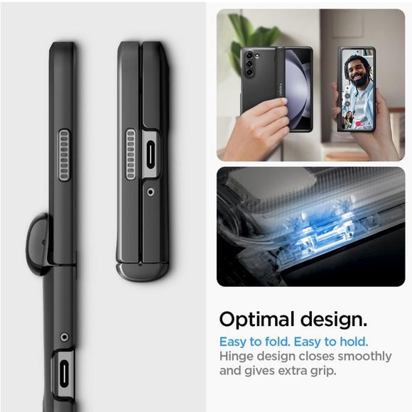 Spigen Black Case for Samsung Galaxy Z Fold 5,Slim Armor Pro - Picture 12 of 13